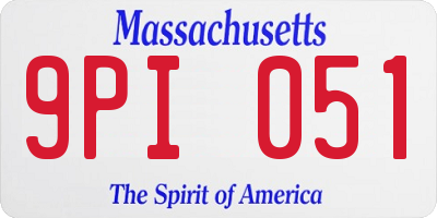 MA license plate 9PI051