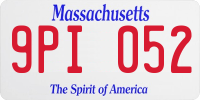 MA license plate 9PI052
