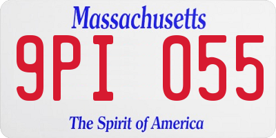 MA license plate 9PI055