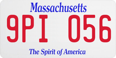 MA license plate 9PI056