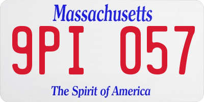 MA license plate 9PI057