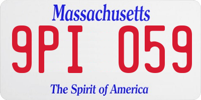 MA license plate 9PI059
