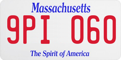 MA license plate 9PI060
