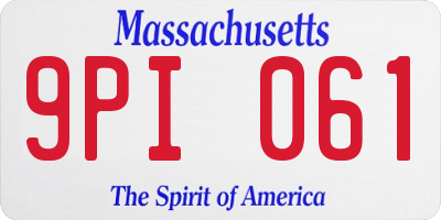 MA license plate 9PI061