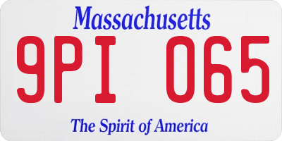 MA license plate 9PI065