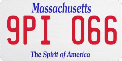 MA license plate 9PI066