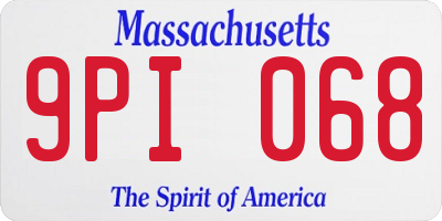 MA license plate 9PI068