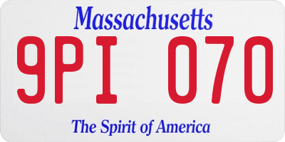 MA license plate 9PI070