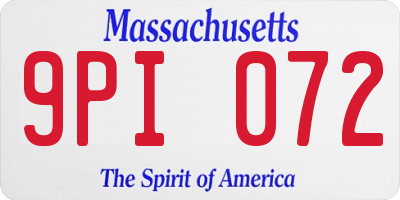 MA license plate 9PI072