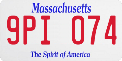 MA license plate 9PI074