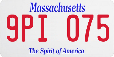 MA license plate 9PI075