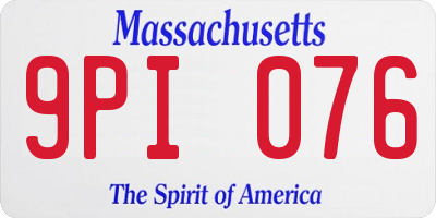 MA license plate 9PI076
