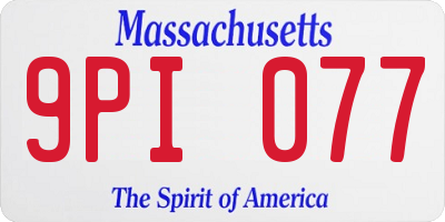 MA license plate 9PI077