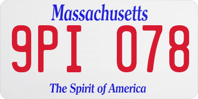 MA license plate 9PI078