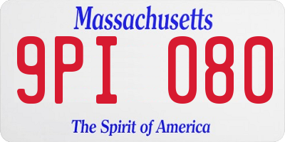 MA license plate 9PI080