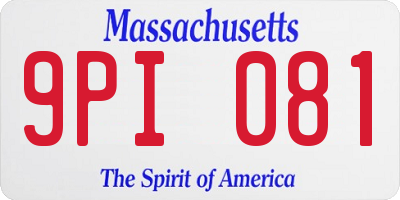 MA license plate 9PI081