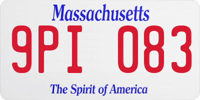 MA license plate 9PI083