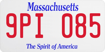 MA license plate 9PI085