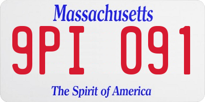 MA license plate 9PI091