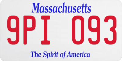 MA license plate 9PI093