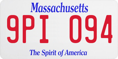 MA license plate 9PI094