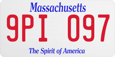 MA license plate 9PI097