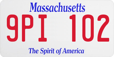 MA license plate 9PI102