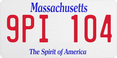 MA license plate 9PI104