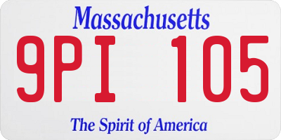 MA license plate 9PI105