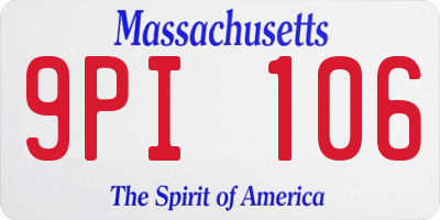 MA license plate 9PI106