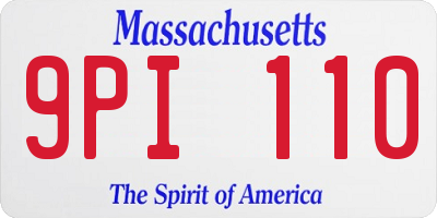 MA license plate 9PI110