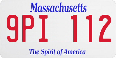 MA license plate 9PI112