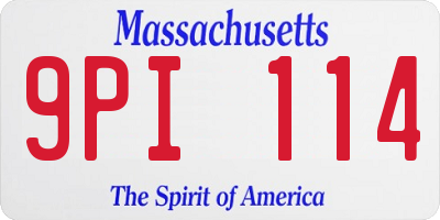 MA license plate 9PI114