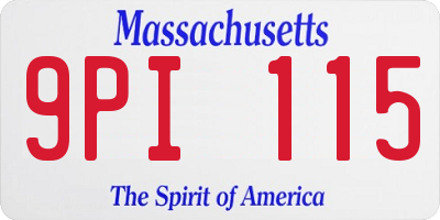 MA license plate 9PI115