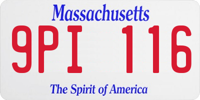 MA license plate 9PI116