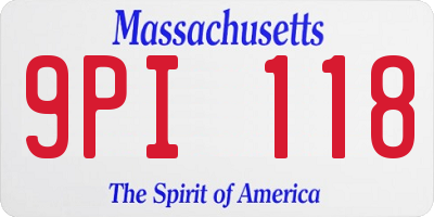 MA license plate 9PI118