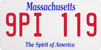 MA license plate 9PI119