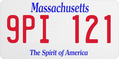 MA license plate 9PI121