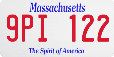 MA license plate 9PI122