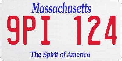 MA license plate 9PI124