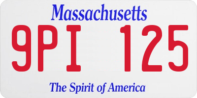 MA license plate 9PI125