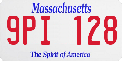 MA license plate 9PI128