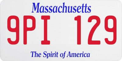 MA license plate 9PI129