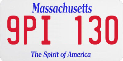 MA license plate 9PI130