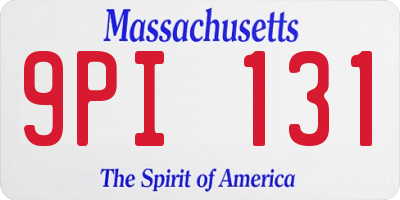 MA license plate 9PI131