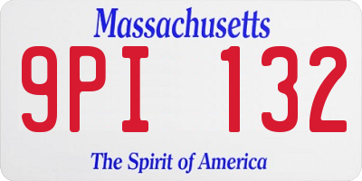 MA license plate 9PI132