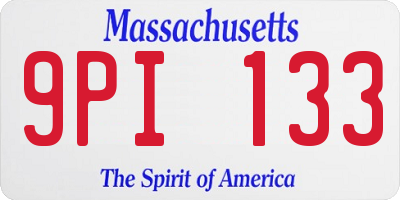MA license plate 9PI133
