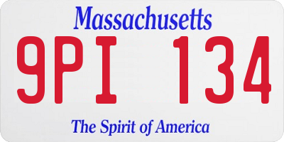 MA license plate 9PI134