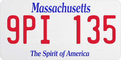 MA license plate 9PI135