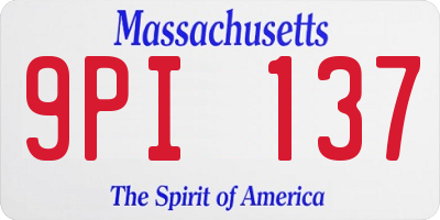 MA license plate 9PI137